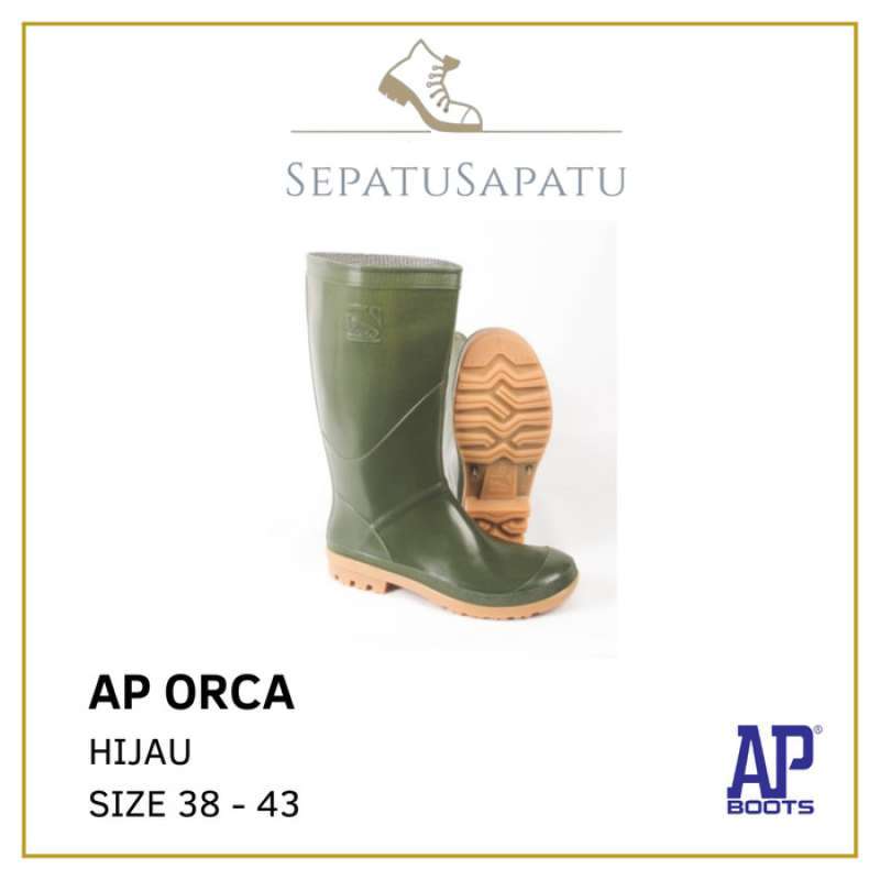 Promo Sepatu Boot Karet PVC AP Boots Orca Hijau Diskon 23% di Seller ...
