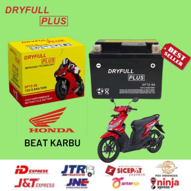 Promo Aki Motor Kering Beat GTZ5S 12V 4AH DRYFULL PALING BAGUS Diskon