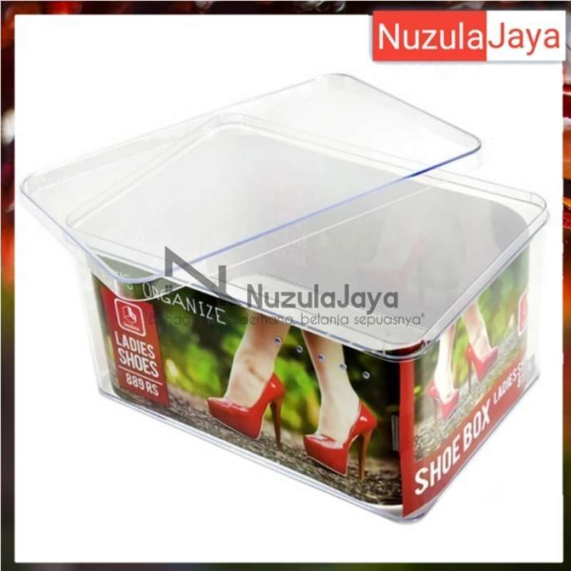 Boxbox kotak sepatu high heels transparan Ace hardware