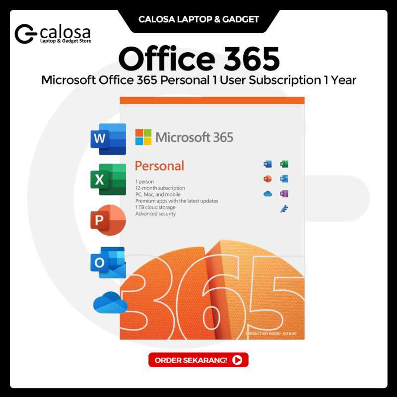 Jual Microsoft Office 365 Personal 1 User Subscription 1 Year Ms