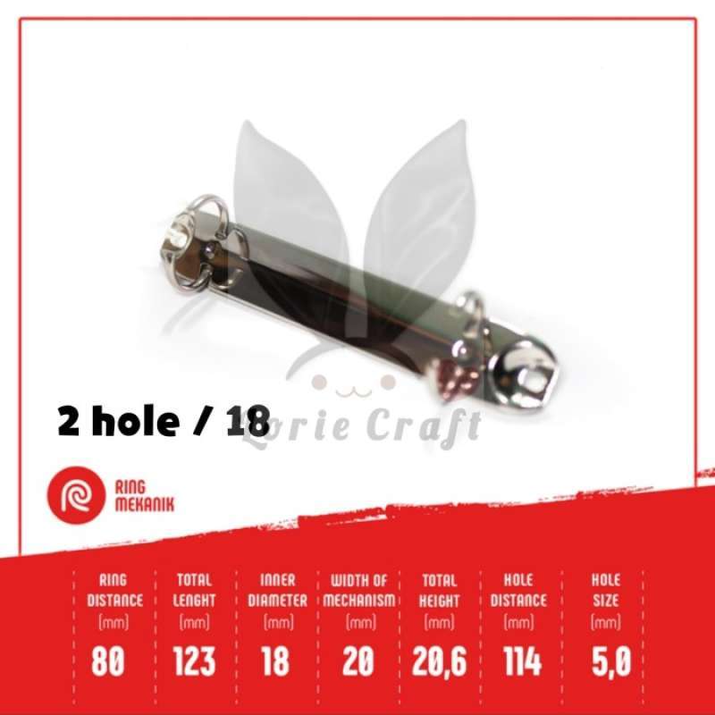 Jual Mekanik Ring Binder 2 hole / 18 Planner Scrapbook + Paku Rivet di ...
