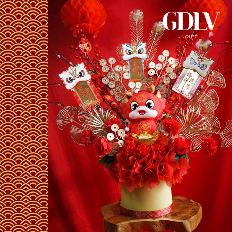 Jual Dekorasi CNY Rangkaian Bunga Imlek Sincia Premium Besar di Seller