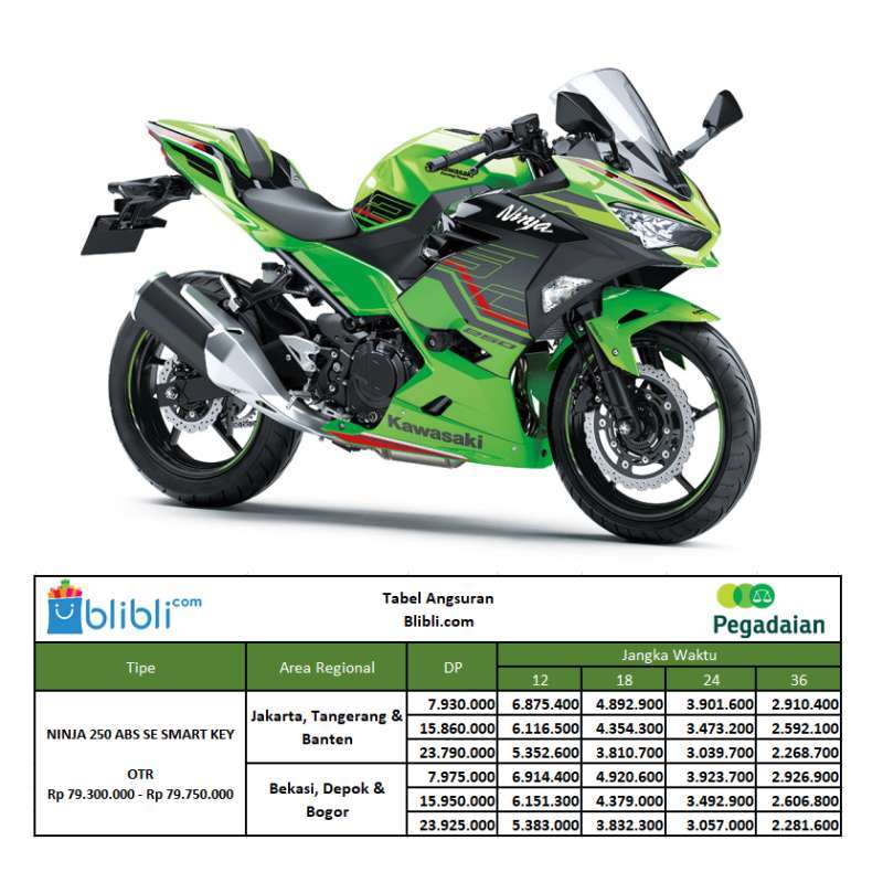 Jual Pegadaian DP Kawasaki Ninja 250 ABS SE Smart Key Sepeda