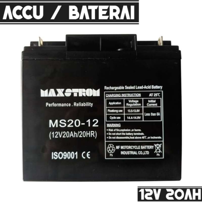 Promo Baterai Aki accu 12v 20ah 20 AH Untuk UPS genset Solar Panel