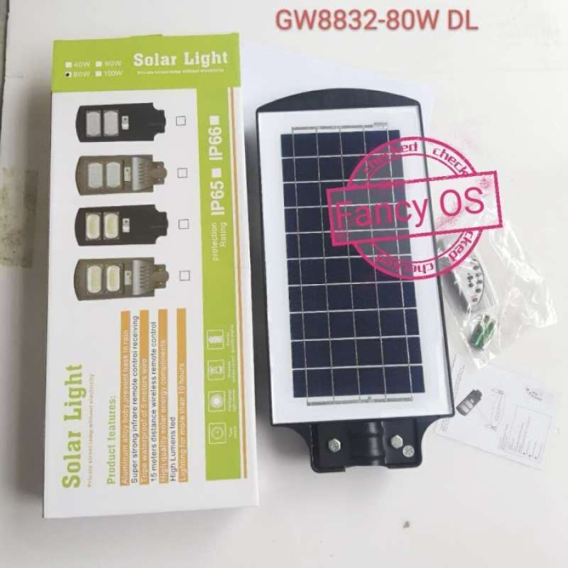 Promo LAMPU JALAN LED PJU SOLAR PANEL TENAGA SURYA 80W 80WATT REMOTE ...