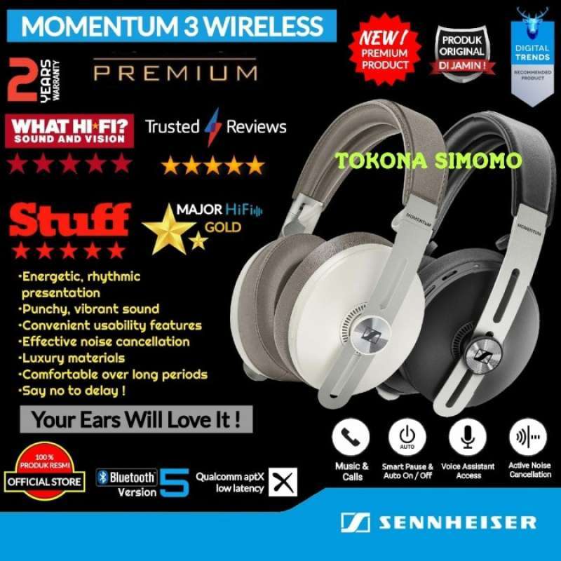 Sennheiser Momentum 3 Wireless M3AEBTXL Noise Cancelling Headphones