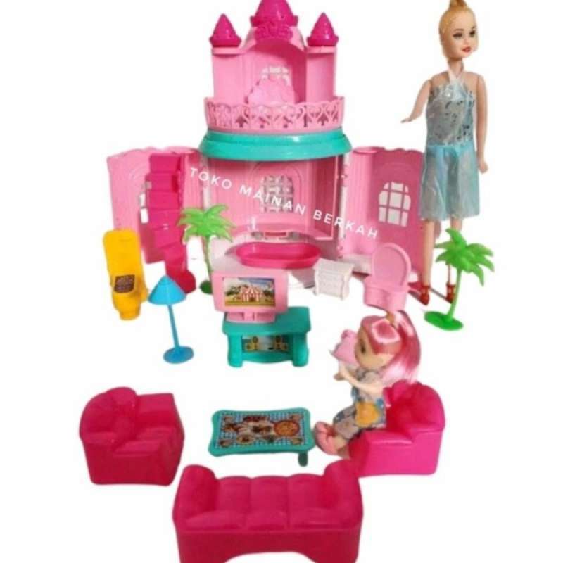 Jual MAINAN RUMAH RUMAHAN BARBIE / MAINAN CASTLE ISTANA BARBIE DAN ANAK