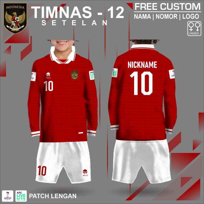 Promo Set bola anak timnas indonesia jersey piala asia qatar 2023 2024