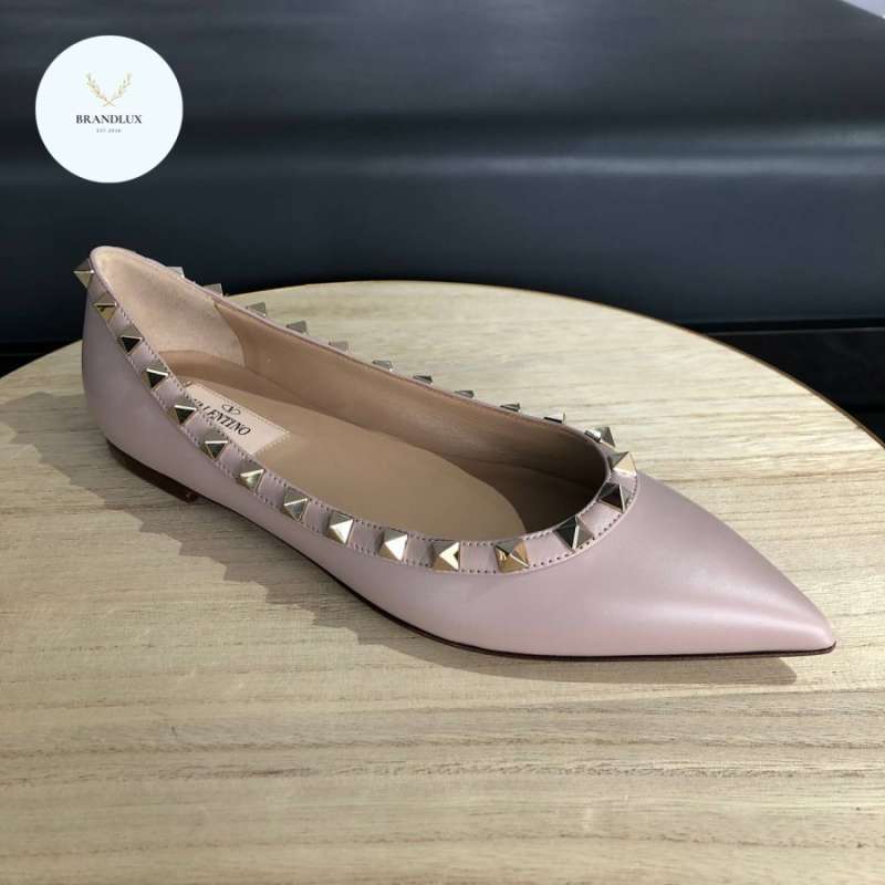Valentino rockstud flats poudre discount