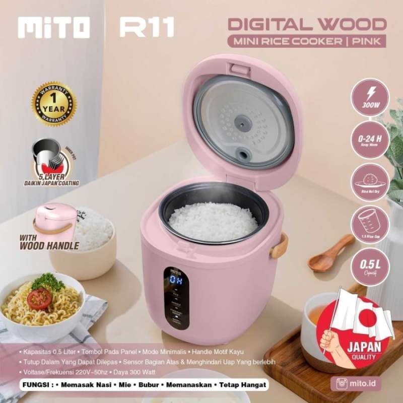 Promo New Rice Cooker Mito Mini Digital Mito R11 Kapasitas 0,5 Liter