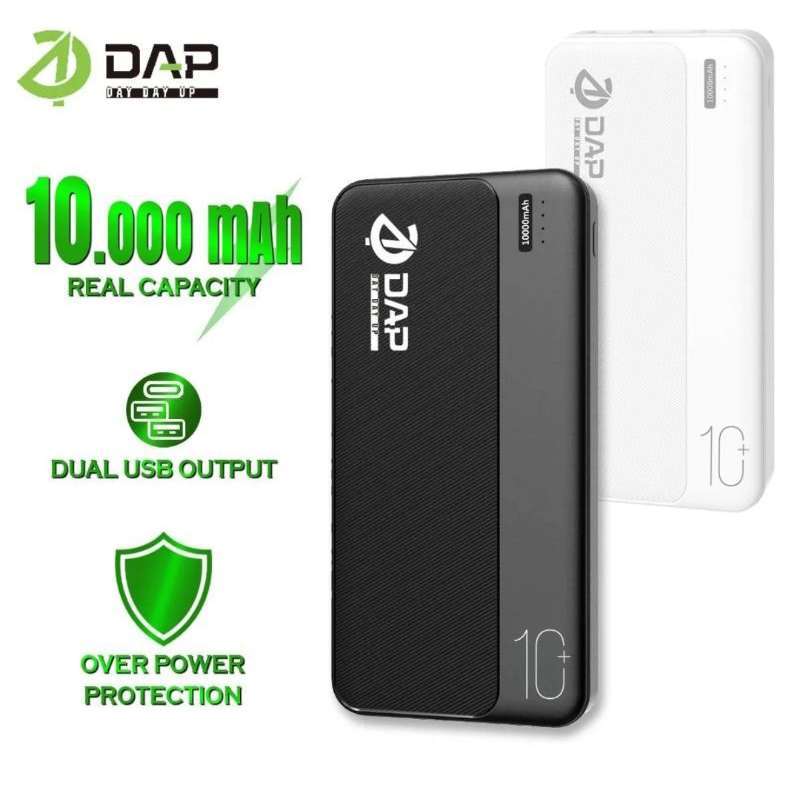 Jual PowerBank DAP 10.000mah DP110 // 2.4A Dual Input Port Type C & Micro USB // Original Fast