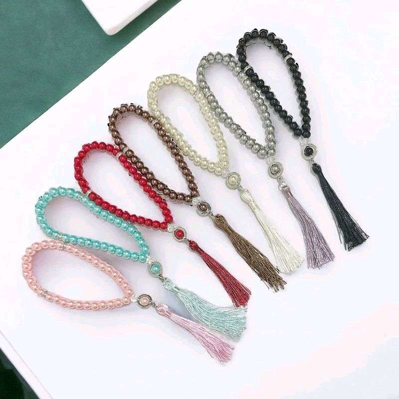 Soraya Tasbih 33 Butir Mutiara Sintetis Berat Prayer Beads Pearl Souvenir  Haji Umroh