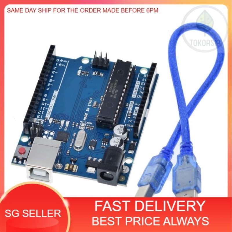 Jual UNO R3 Board ATmega328P ATMEGA16U2 with USB Cable for Arduino di ...