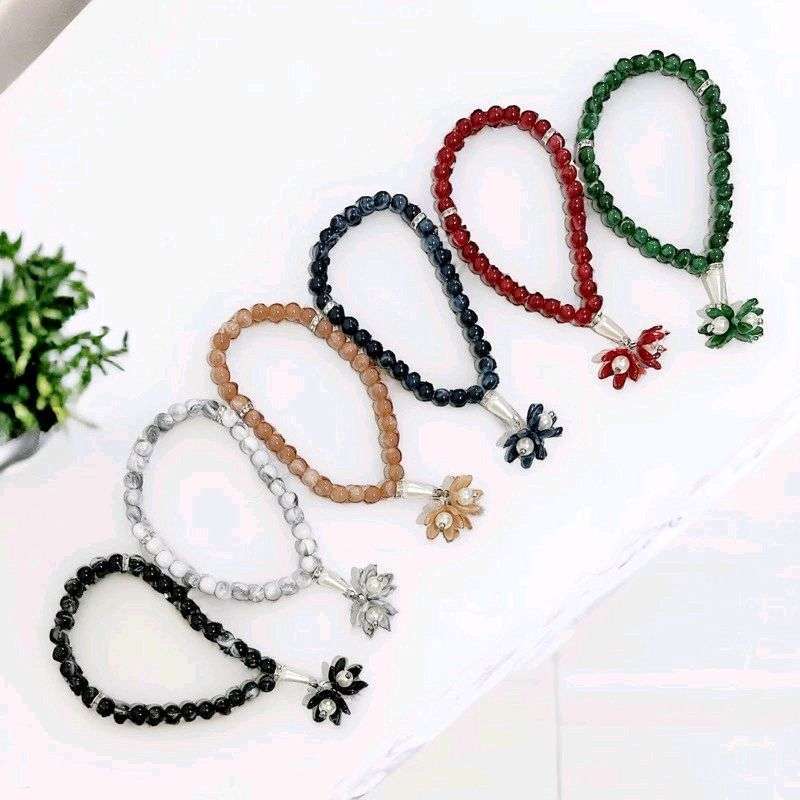 Safea Tasbih 33 Butir Motif Marble Marmer Beads Prayer Beads Souvenir  Handmade