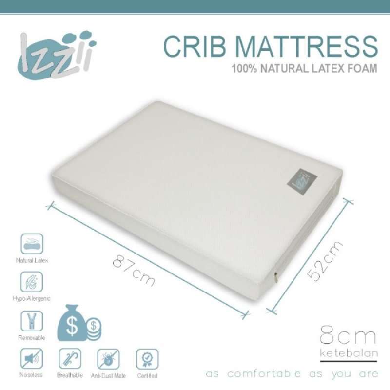 Izzii Baby Mattress Latex fitted for Joie Kubbie Sleep 87x52x8cm