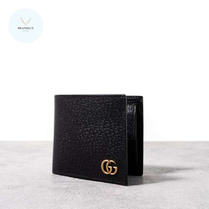 GUCCI GG marmont bifold coin wallet leather Black 100% Authentic - Main Image