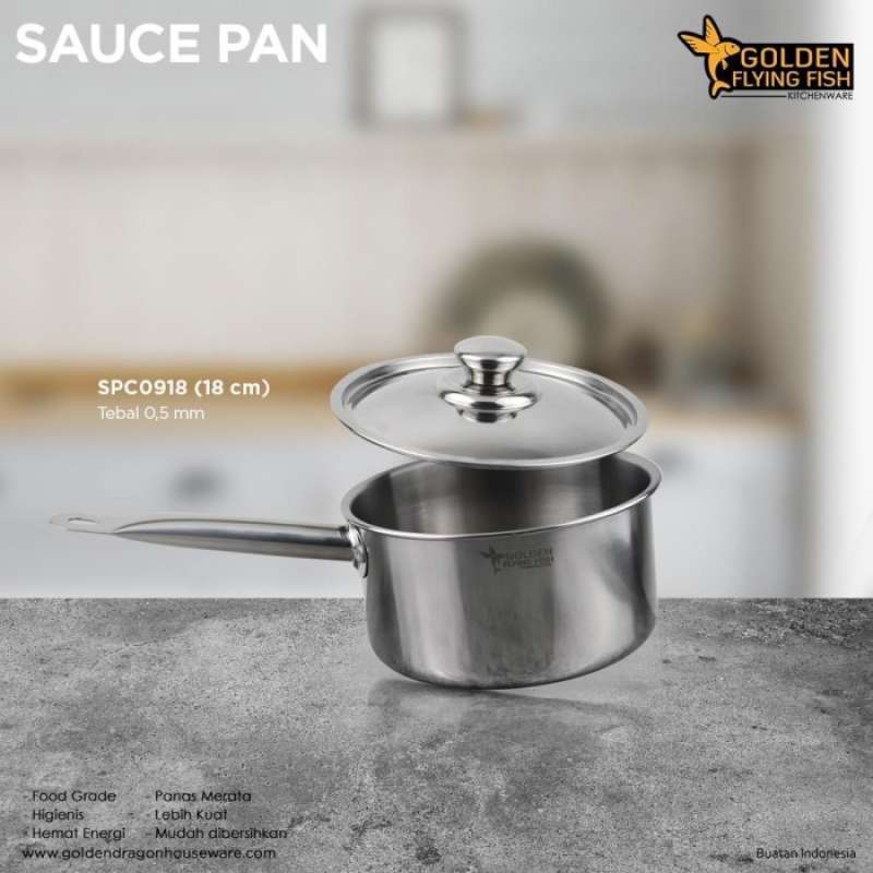 Promo New Golden Flying Fish - Sauce Pan 18cm - Panci Stainless Steel ...