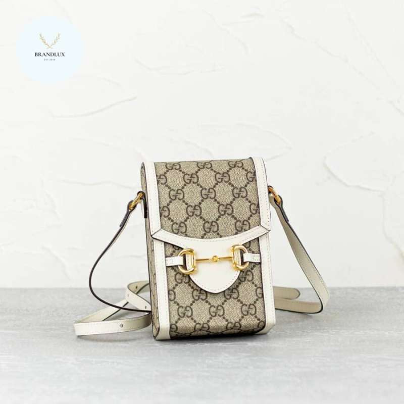 Gucci mini phone bag horsebit 1955 supreme ebony 100% Authentic