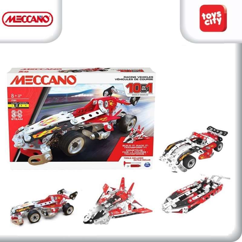 Promo Meccano Racing Vechiles 10 in 1 Models Mainan Robotik dan