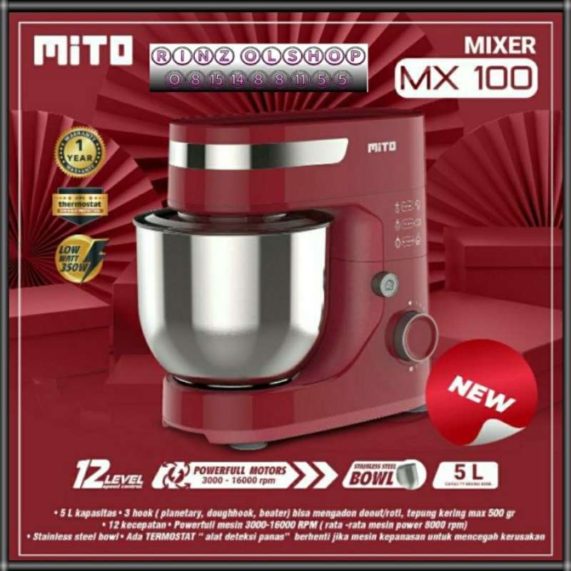 Mixer Roti Mito Promo Syan Mixer Mito Mx100 Pengaduk Adonan 5 Liter Mx 100 Baru Diskon ...