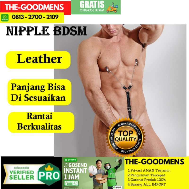 Promo Nipple Clip Penjepit Pentil Bdsm Niple Tali Rantai Leather Pria