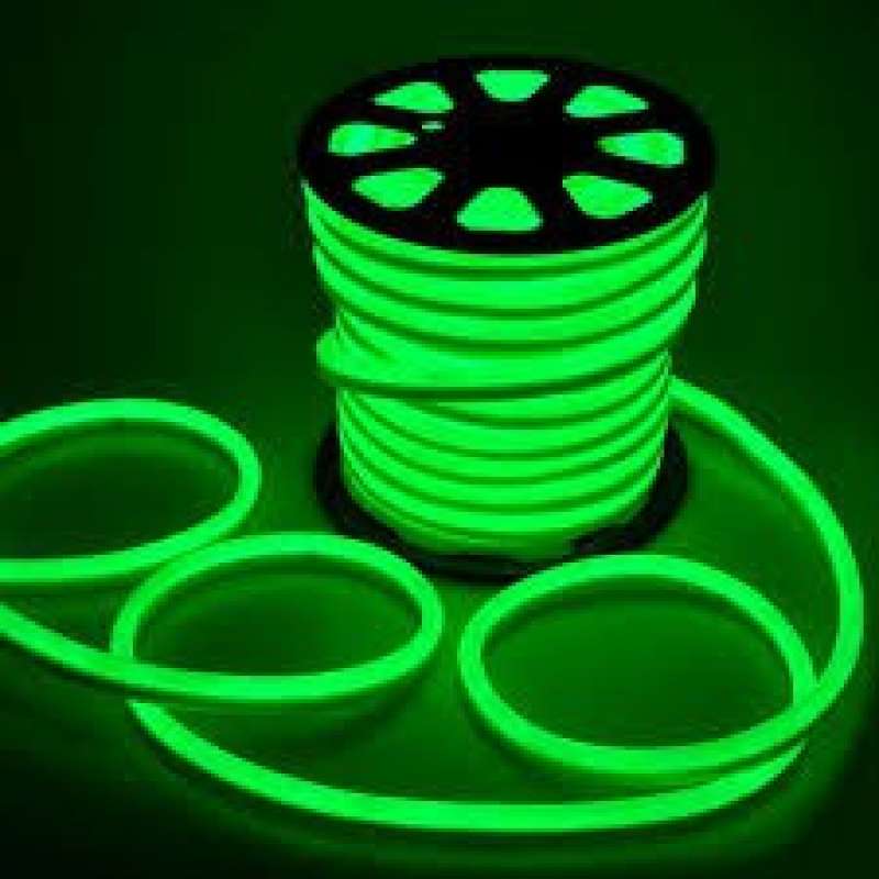 Jual Lampu Led Neon Flexible Rope Light Custom Warna Hijau / Green Meteran (belum Termasuk