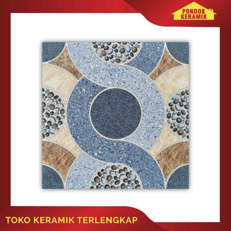 Jual Keramik Lantai Teras Kamar Mandi Avignon 40x40 Miami Blue Anti