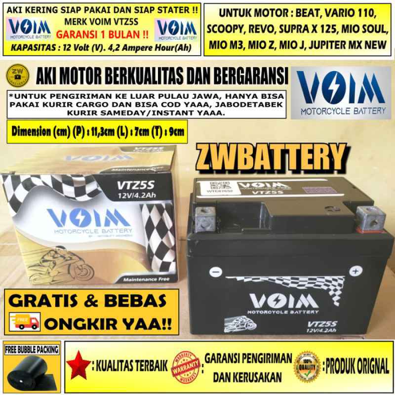 Promo Sale Aki Motor , 110 Gtz5s Thunder Aki Kering New Diskon 39% Di