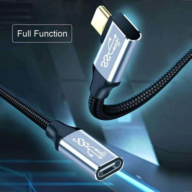 Jual Xiwai Kabel Usb Type C Male To Female Elbow Emark Chip 10gbps 100w ...