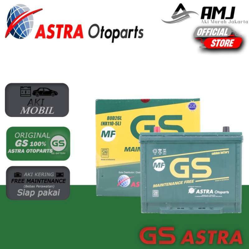 Promo Terlaris Aki Mobil Harrier Gs Astra 80d26l Aki Kering 12v / 70 Ah