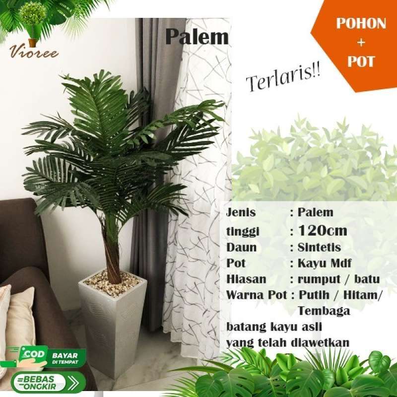 Promo * Palem Pohon Hias Plastik Ruang Tamu Tanaman Hiasan Sudut Rumah