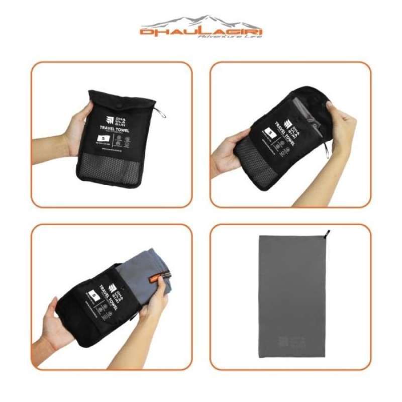 Jual Travel Towel New S ( 40 Cm X 80 Cm ) Dhaulagiri Biru Not Eiger Arei Abuabu Di Seller