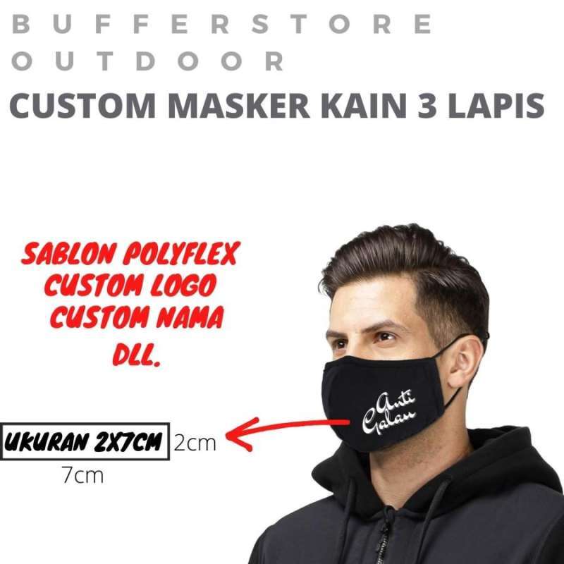 Jual Masker Custom Sablon Nama Logo Standar Sni 3ply Lapis Bahan ...