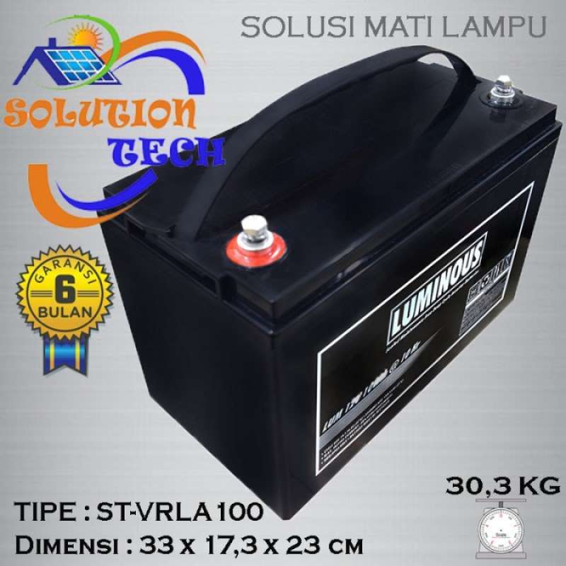 Promo Aki Kering / Baterai Vrla 100ah Luminous Agm Deep Cycle Diskon 23