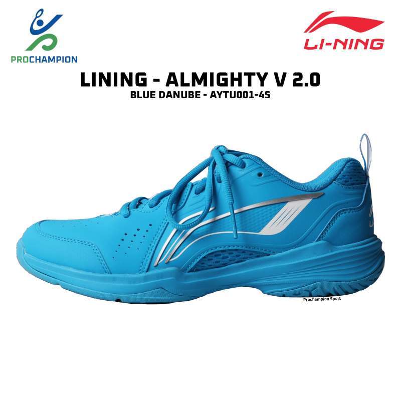 Jual New ! Sepatu Badminton Lining Almighty V 2 Blue Danube Di