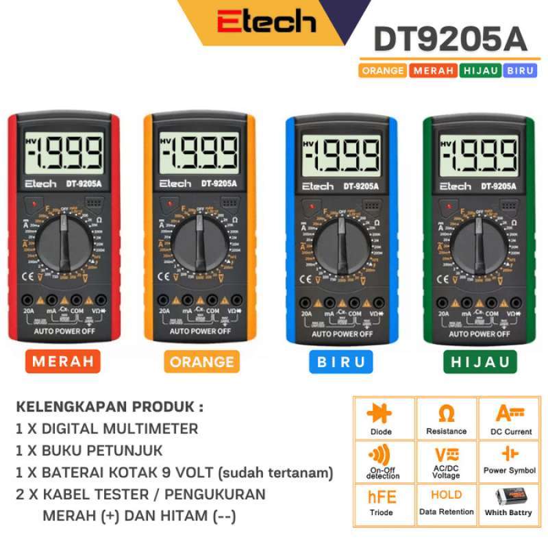 Promo Multitester Digital Dt 9205 Alat Ukur Arus Listrik Ac/dc Diskon ...