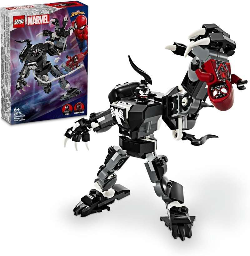 LEGO Marvel 76276 Venom Mech Armor vs Miles Morales Set Movie Minifigure  Armour Superhero Spiderman Action Figure Kid Toys Mainan Balok Anak Robot