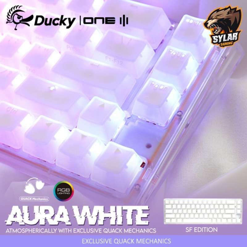 Ducky One 3 Aura White Mini Gaming Keyboard, RGB LED Gateron Baby Kangaroo Germany Cable Keyboard 25044206
