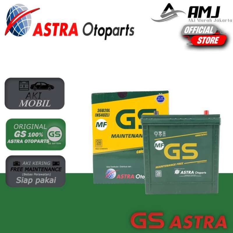 Promo Aki Mobil Karimun Estilo Gs Astra Ns40zl Aki Kering 12v / 35 Ah