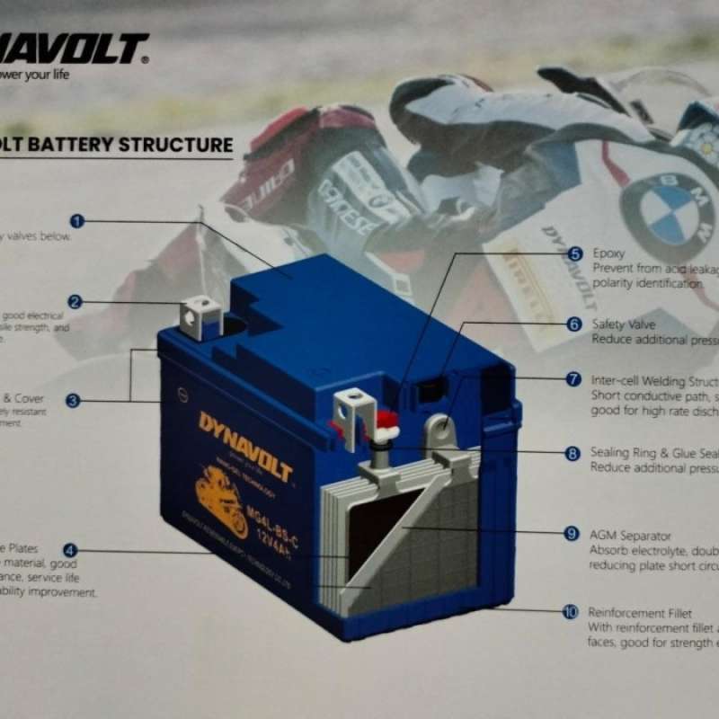 Promo Aki Motor Kawasaki Klx 230 Dynavolt Nano Gel Mg7a-bs-c Cca 235a