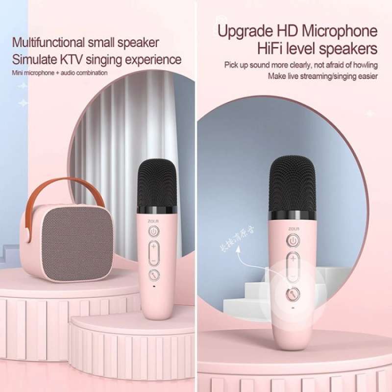 Jual Zola Speaker Microphone Karaoke Set Bluetooth Mini Full Bass ...