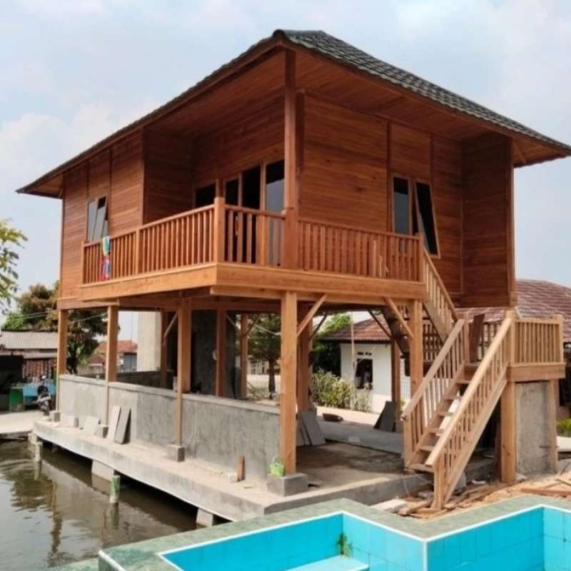 Jual Rumah Kayu Minimalis Rumah Lumbung Panggung Limasan Di Seller Null