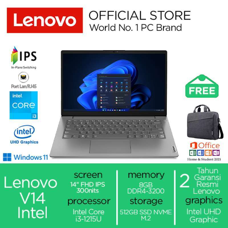 Promo Lenovo V14 G3 I3-1215u 512gb Ssd 8gb Ips Win11+ohs Diskon 22% Di ...