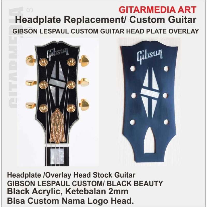 Jual Template Headstock Gibson Lespaul Custom Blck Beauty Di Seller ...
