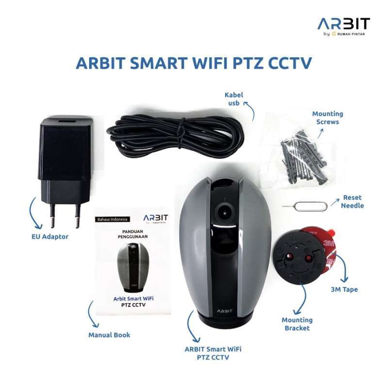 Promo Arbit Indoor Ptz Cctv Security Ip Camera 2k 3mp Wireless Nvr ...