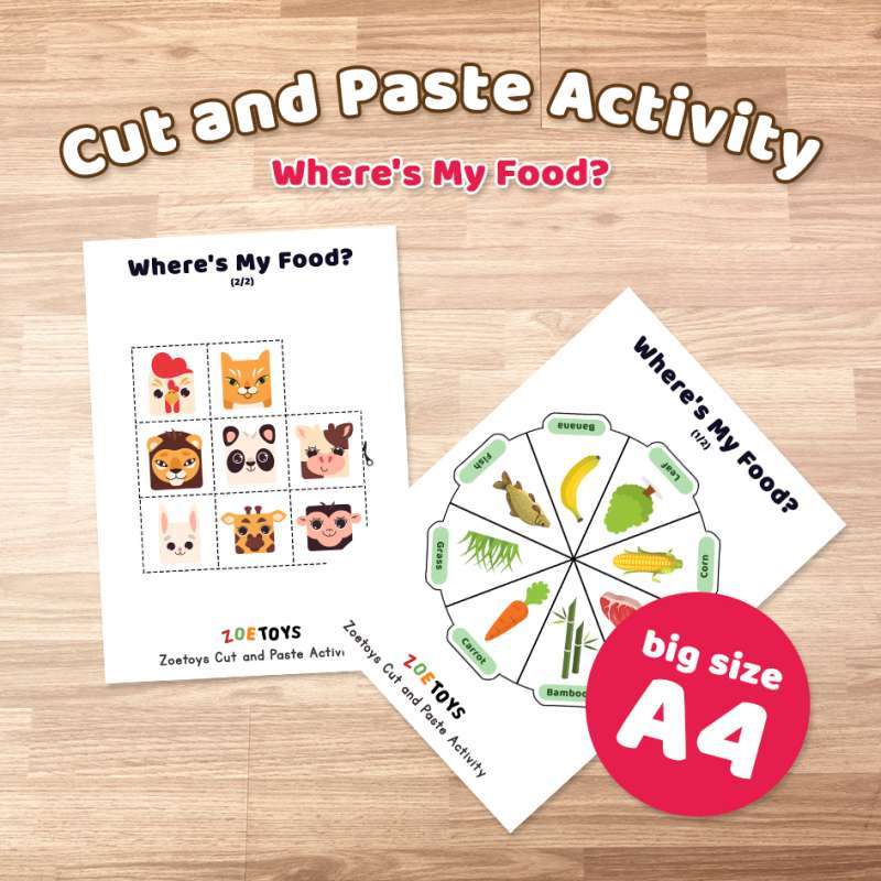 Jual Zoetoys Cut And Paste Activity 2 Worksheet Anak Paud Tk Cut And