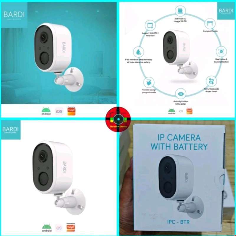 CCTV Outdoor BARDI Smart IP Camera with Battery baterai 5000mAh IPC BTR  Wifi Tanpa kabel power