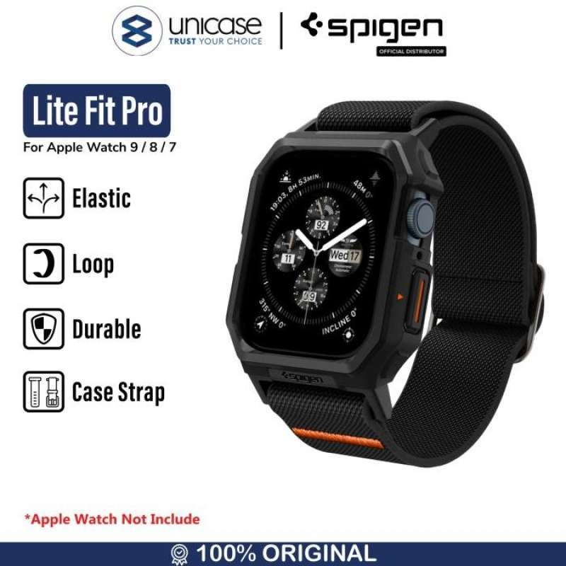Spigen Apple Watch Series 9 / 8 / 7 (45mm) / SE (2022 / 2020) / 6 / 5 / 4 (44mm) Case Lite Fit Pro - Matte Black ACS07103