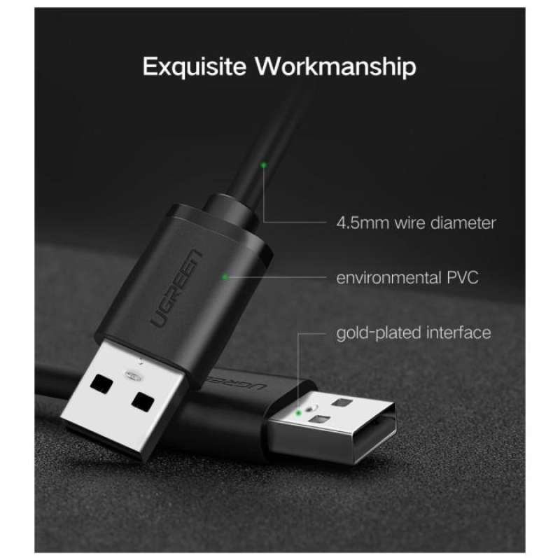 UGREEN Kabel Data USB A Male - USB A 2.0 Male 2m - Black US102 10311
