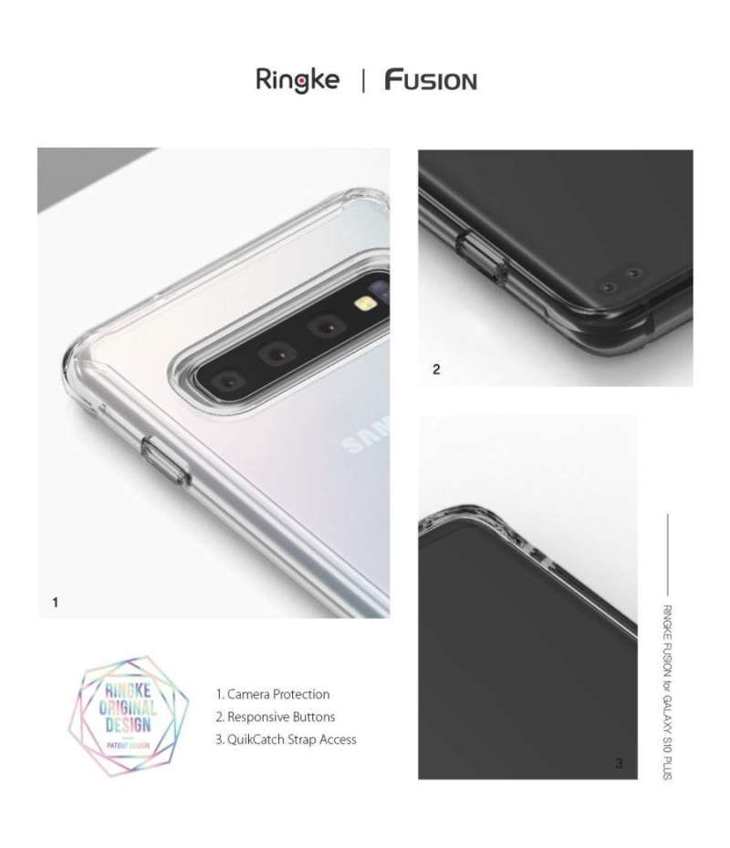Case Galaxy S10 Plus / S10 / S10E Ringke FUSION Anti Crack Clear Case